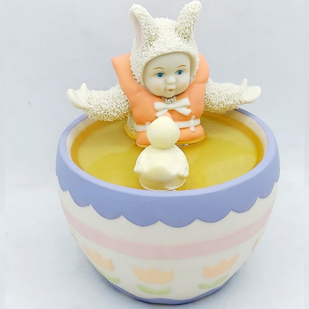 Department 56 Snowbunnies 'But Bunnies Don't Swim' Ceramic Figurine 2005 RARE
